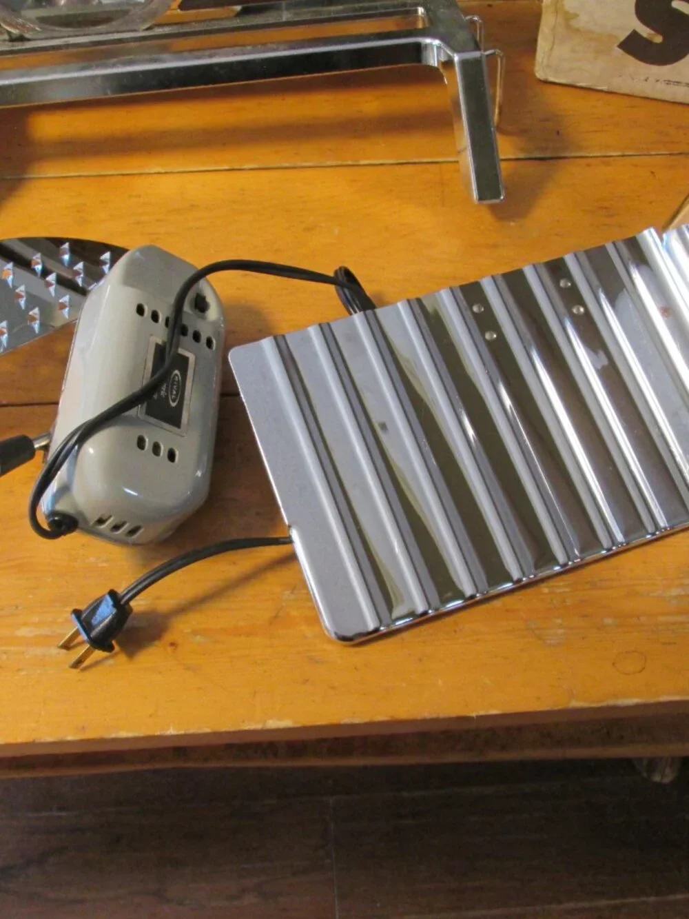 Vtg Rival chrome meat slicer chrome 7 1/4 serrated chrome blade in box MINT